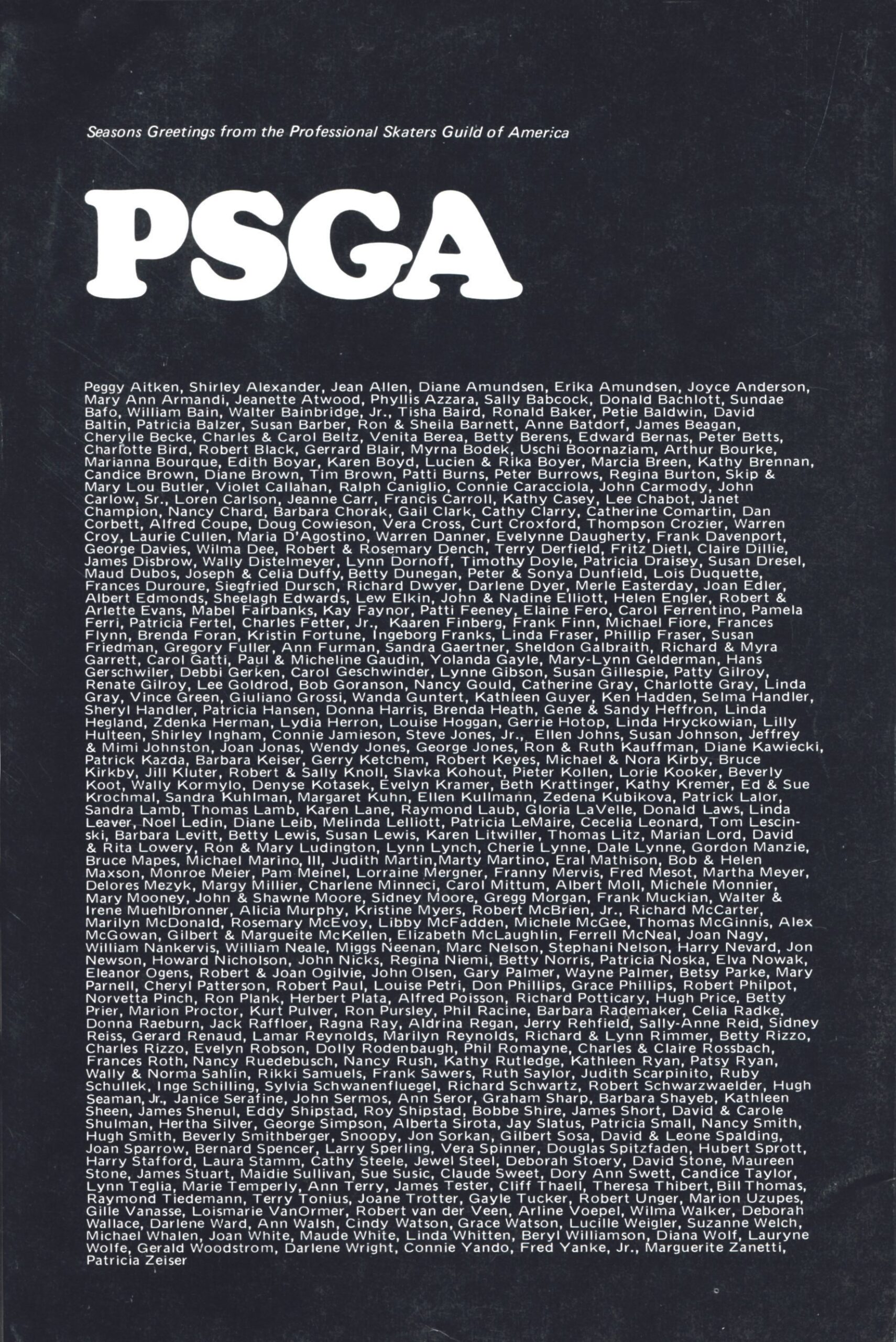 PSGA Season's Greetings list